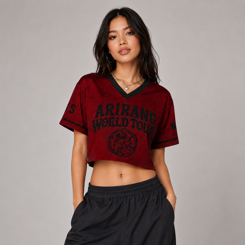 Bangtan Arirang World Tour 2026 Red Crop Mesh Jersey