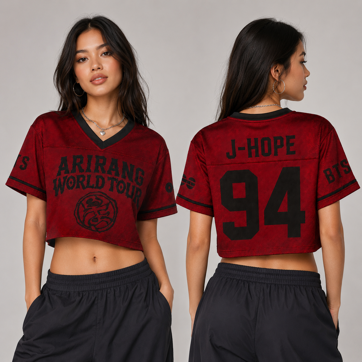 Bangtan Arirang World Tour 2026 Red Crop Mesh Jersey