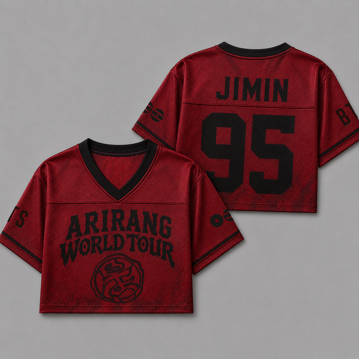 Bangtan Arirang World Tour 2026 Red Crop Mesh Jersey