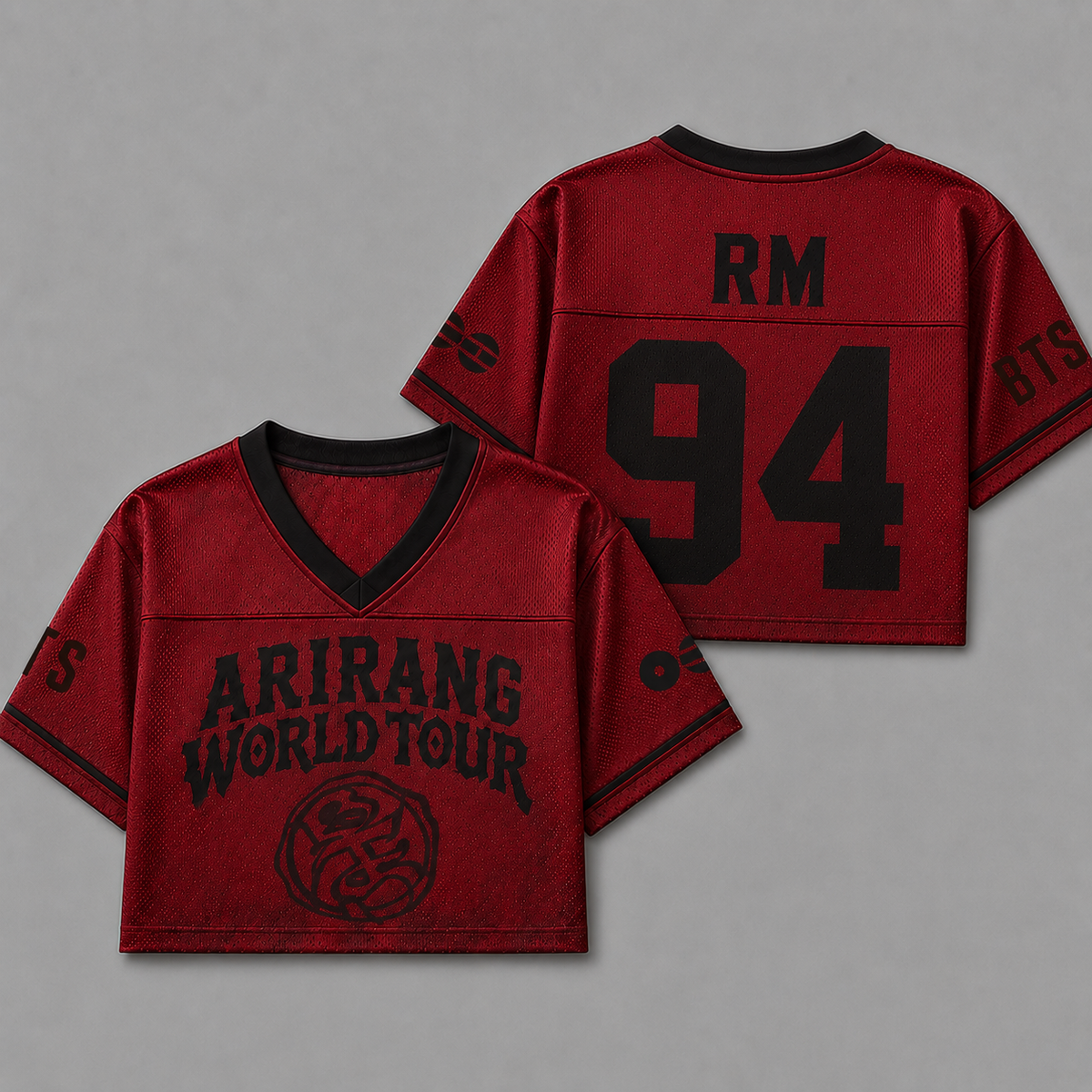 Bangtan Arirang World Tour 2026 Red Crop Mesh Jersey