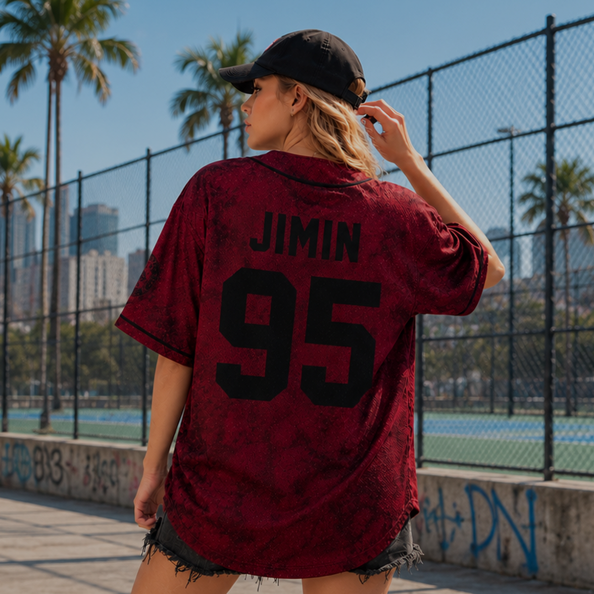 Bangtan Kpop Arirang Burgundy Baseball Jersey – World Tour Fan Shirt