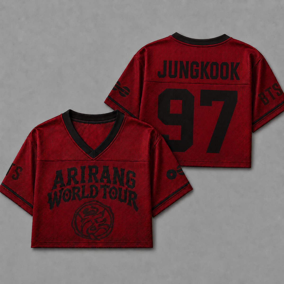Bangtan Arirang World Tour 2026 Red Crop Mesh Jersey