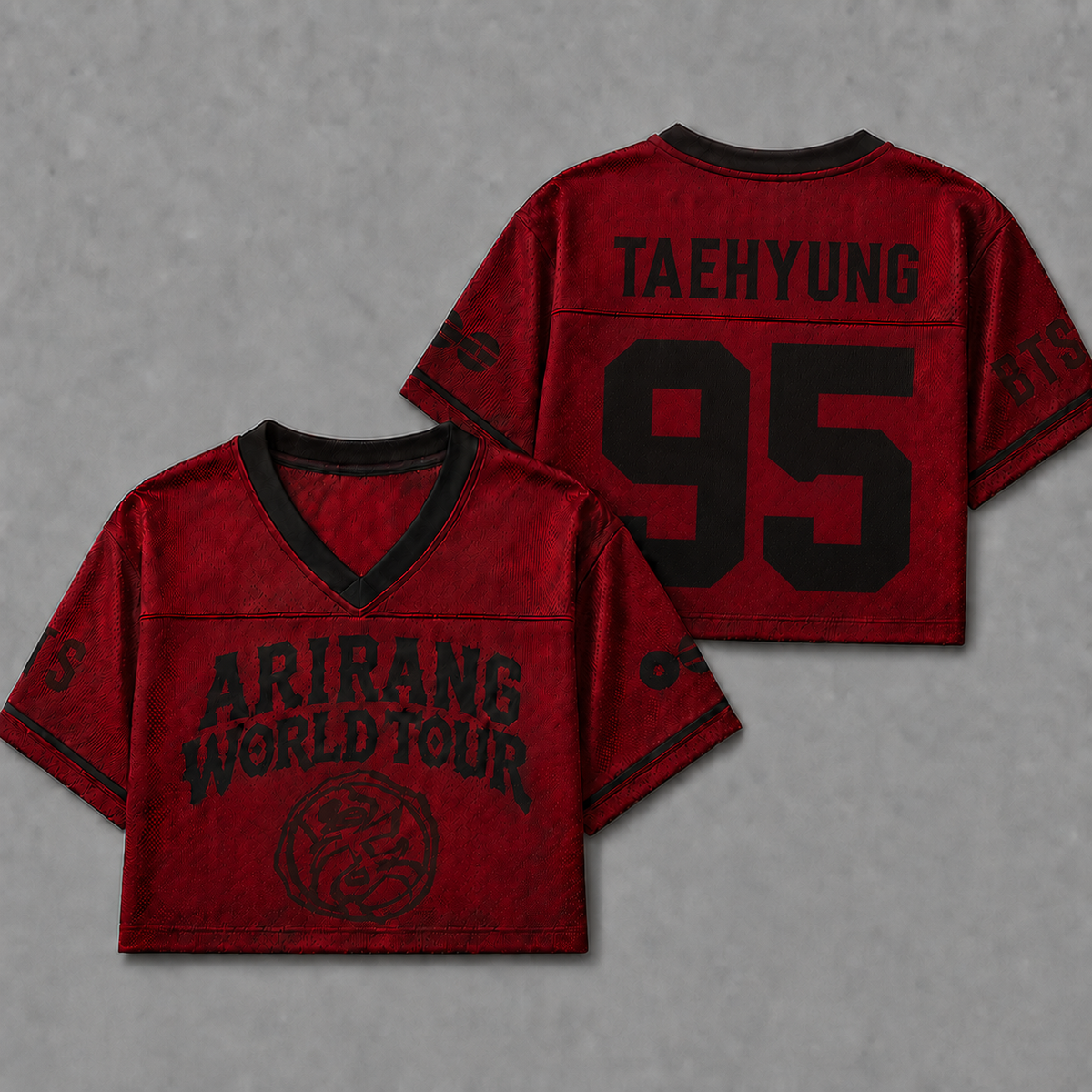 Bangtan Arirang World Tour 2026 Red Crop Mesh Jersey