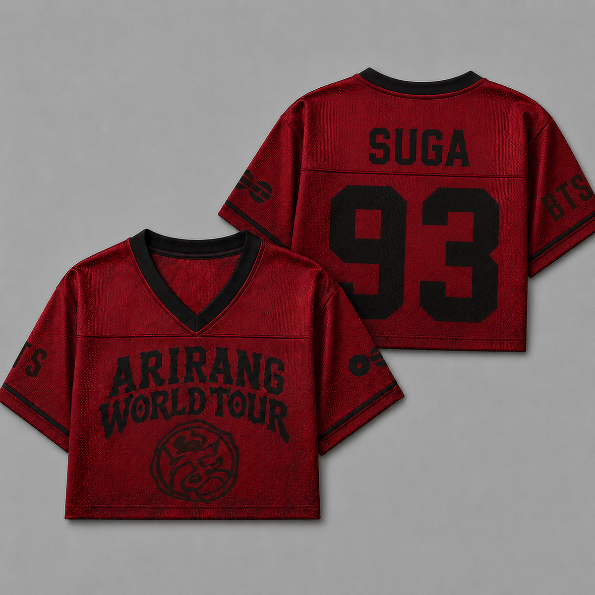Bangtan Arirang World Tour 2026 Red Crop Mesh Jersey