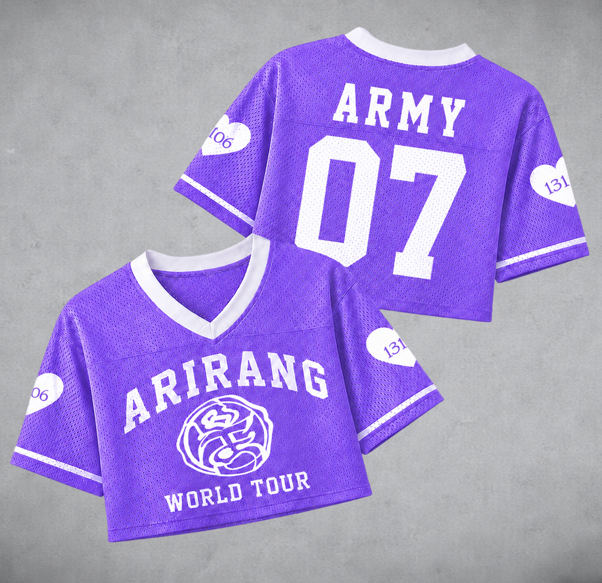BTS World Tour 2026 Purple Mesh Crop Jersey Gift For ARMY