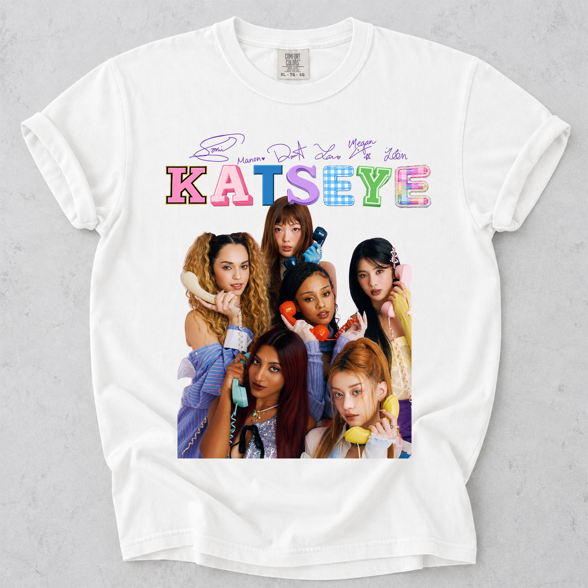 KATSEYE Girl Group Comfort Colors T Shirt Kpop Fan Tee