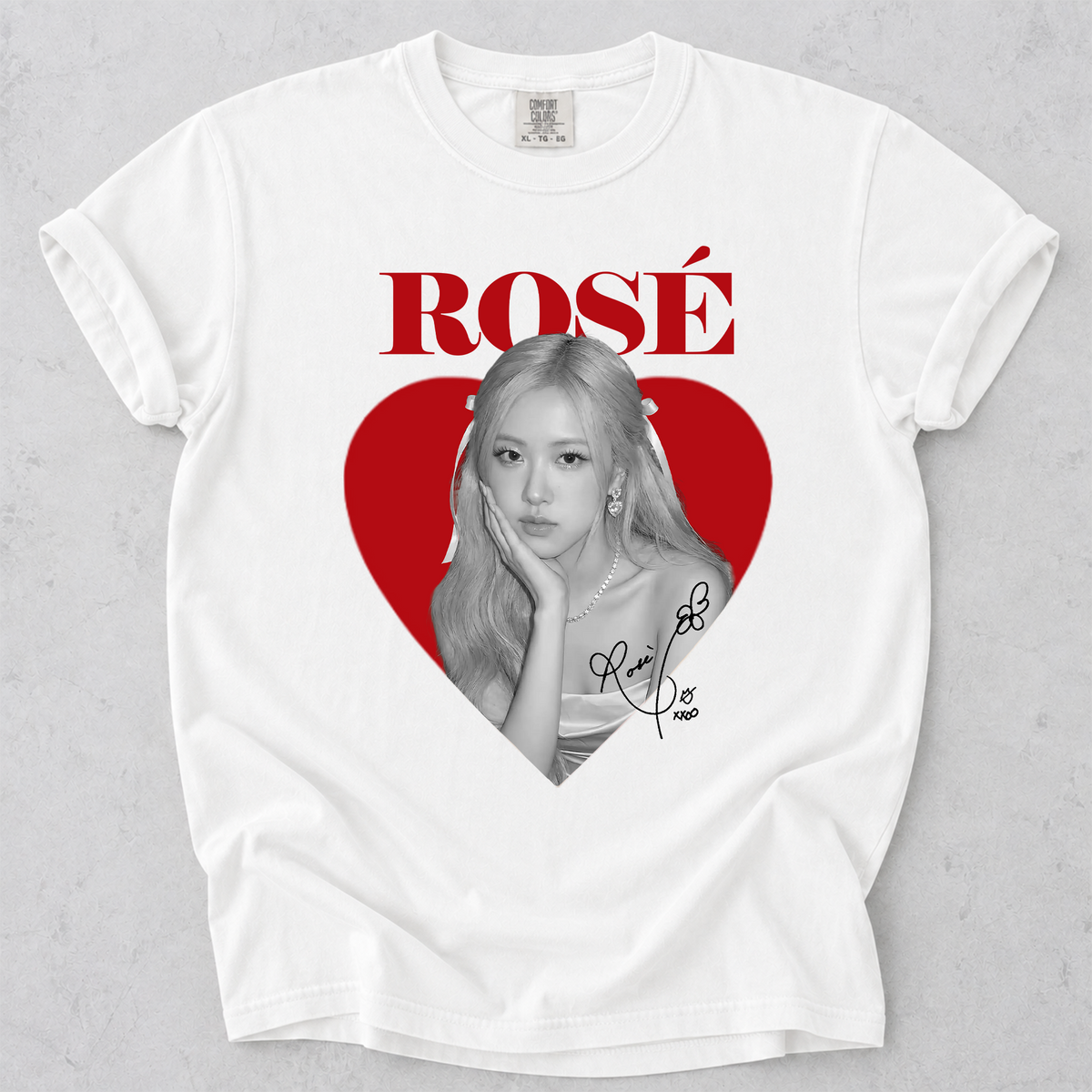 BLACKPINK Rose Heart Graphic Kpop Comfort Colors T Shirt Vintage Fan Shirt