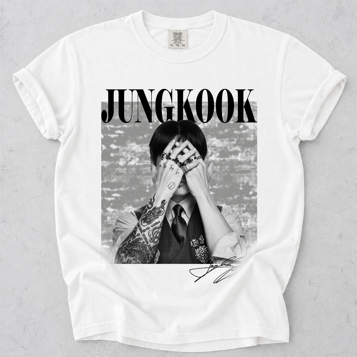 Comfort Color Vintage Jungkook Graphic Crewneck Tee