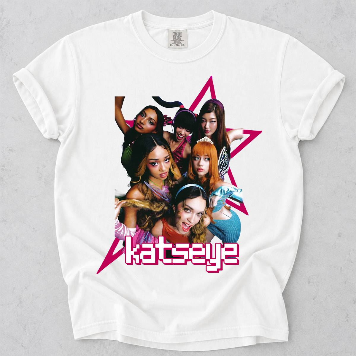 KATSEYE Star Graphic Comfort Colors Tee Kpop Fan Shirt