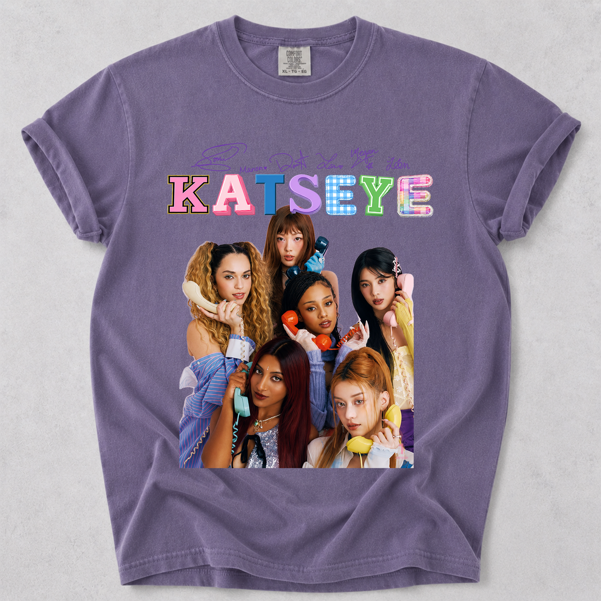 KATSEYE Girl Group Comfort Colors T Shirt Kpop Fan Tee