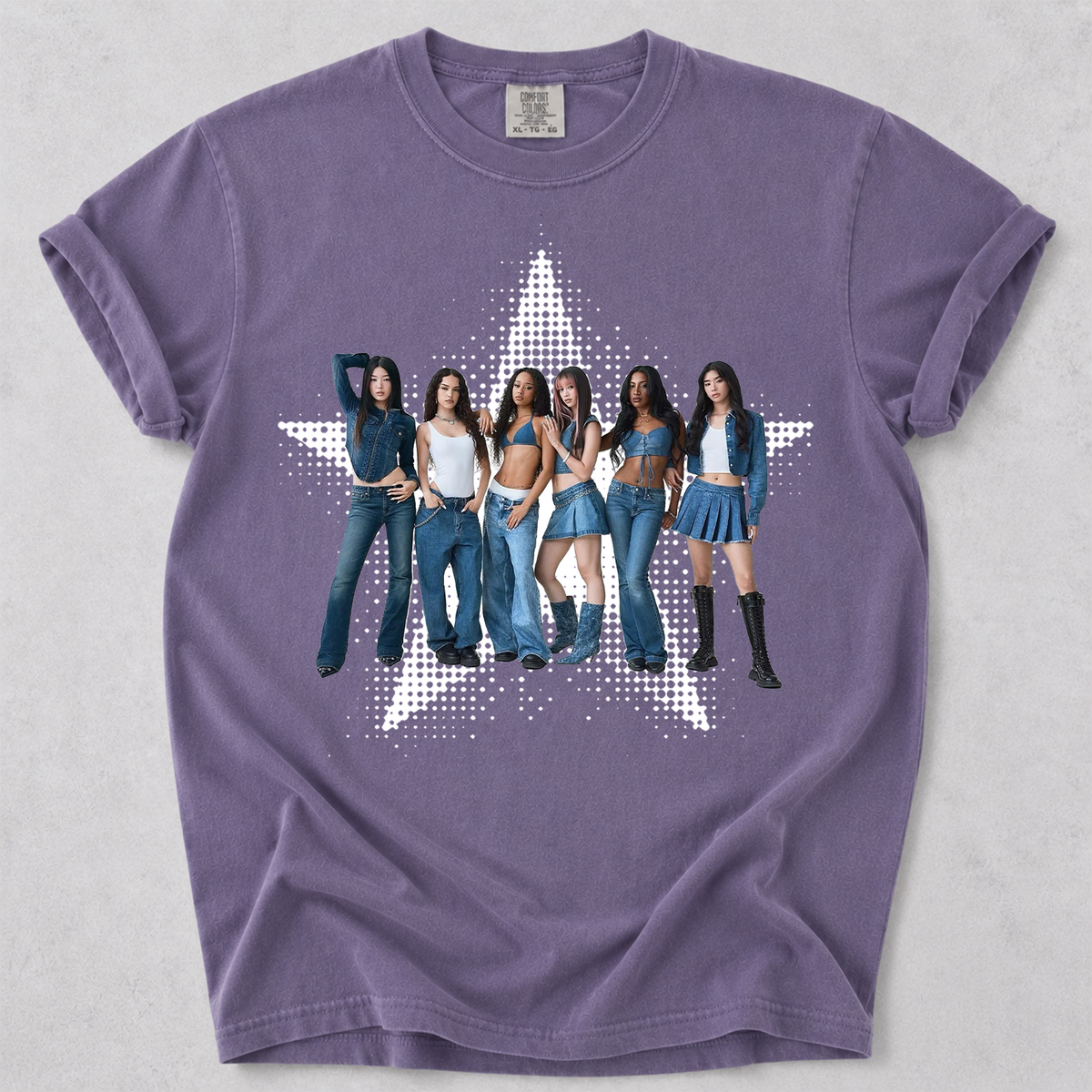 KATSEYE Group Star Comfort Colors Shirt Kpop Fan Tee