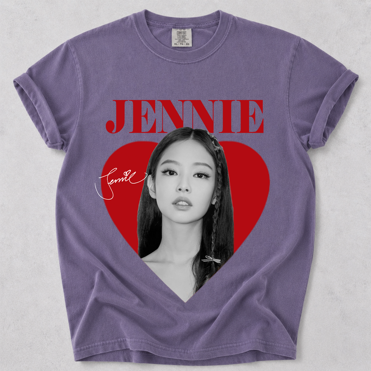 Jennie Heart Graphic Comfort Colors T Shirt Blackpink Kpop Fan Tee