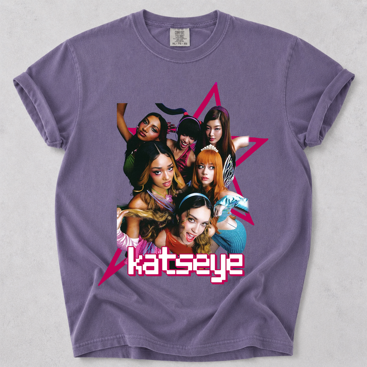 KATSEYE Star Graphic Comfort Colors Tee Kpop Fan Shirt