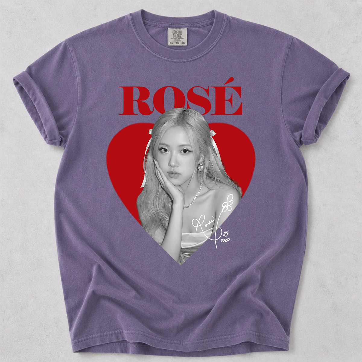 BLACKPINK Rose Heart Graphic Kpop Comfort Colors T Shirt Vintage Fan Shirt