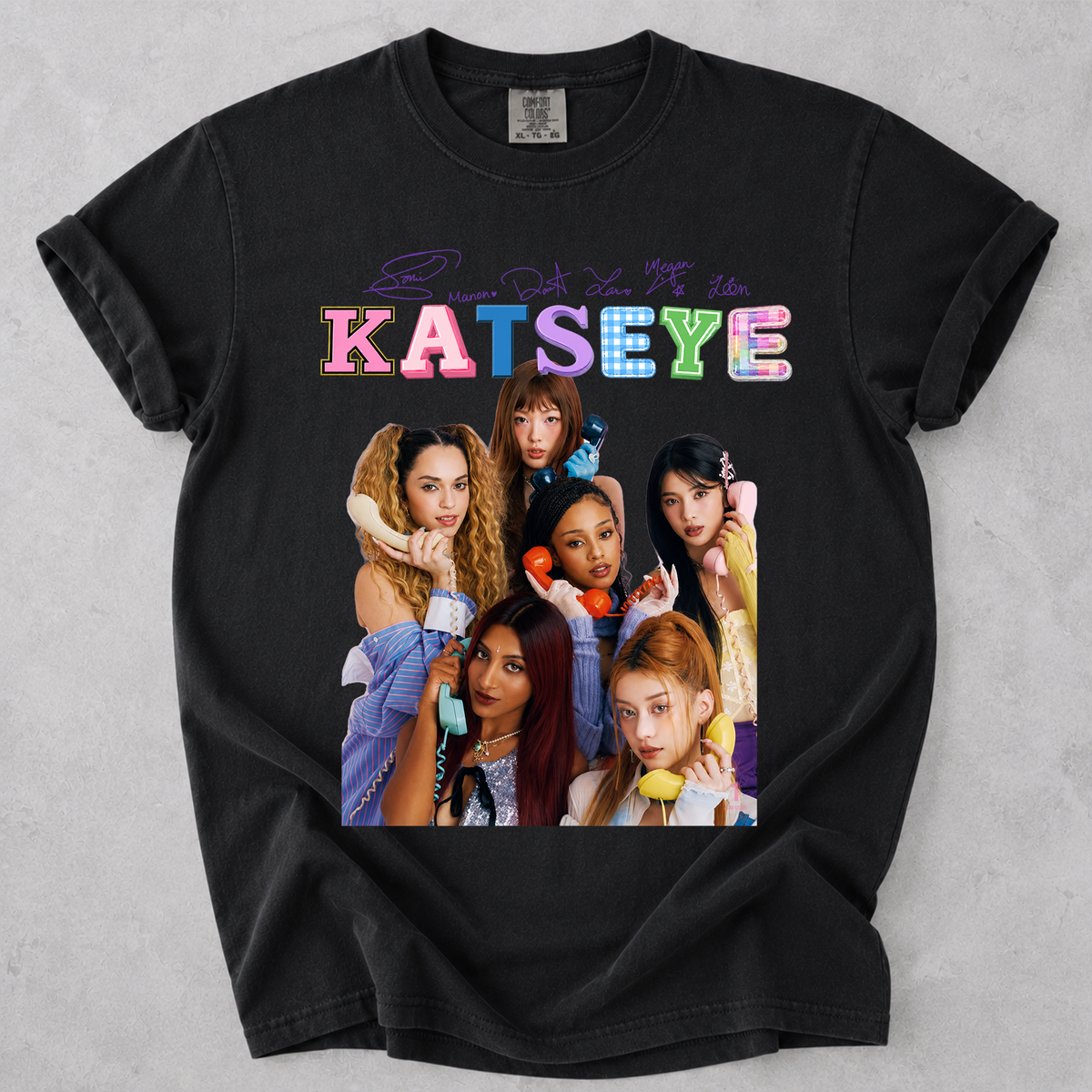 KATSEYE Girl Group Comfort Colors T Shirt Kpop Fan Tee