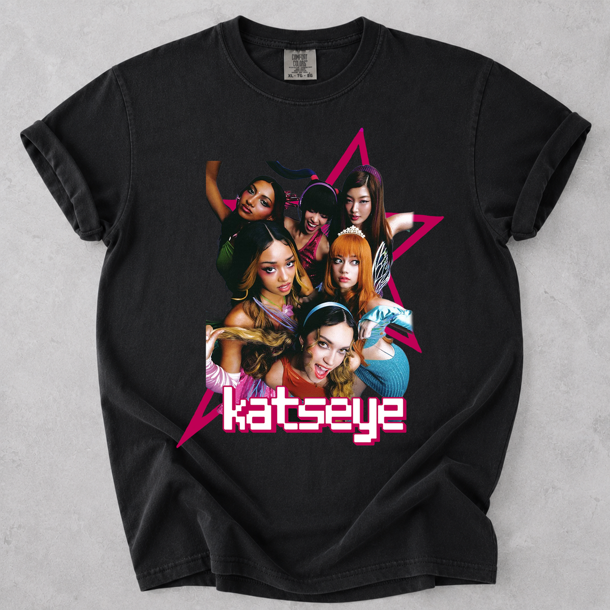 KATSEYE Star Graphic Comfort Colors Tee Kpop Fan Shirt