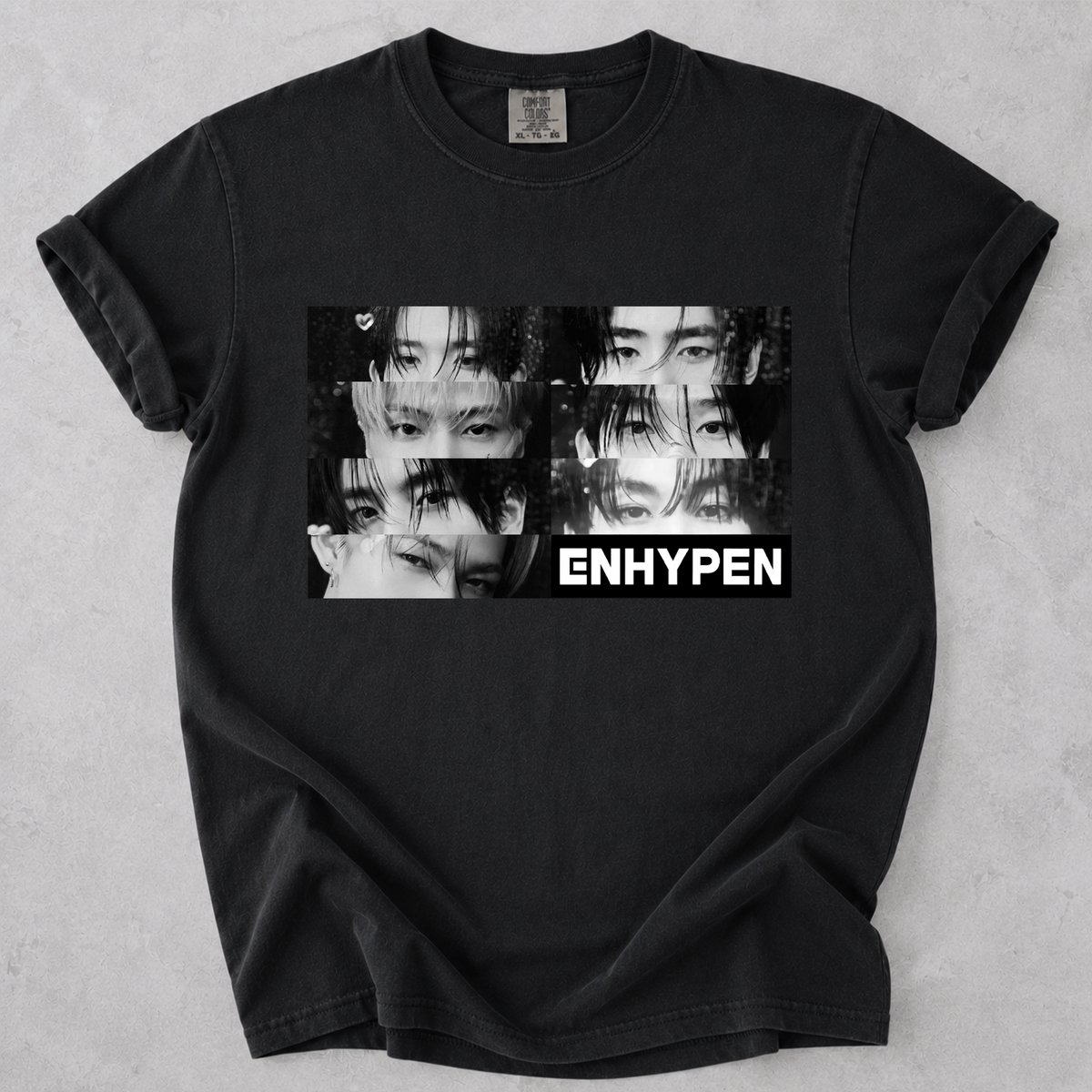 ENHYPEN Vintage Style Tee Group Portrait Kpop Shirt