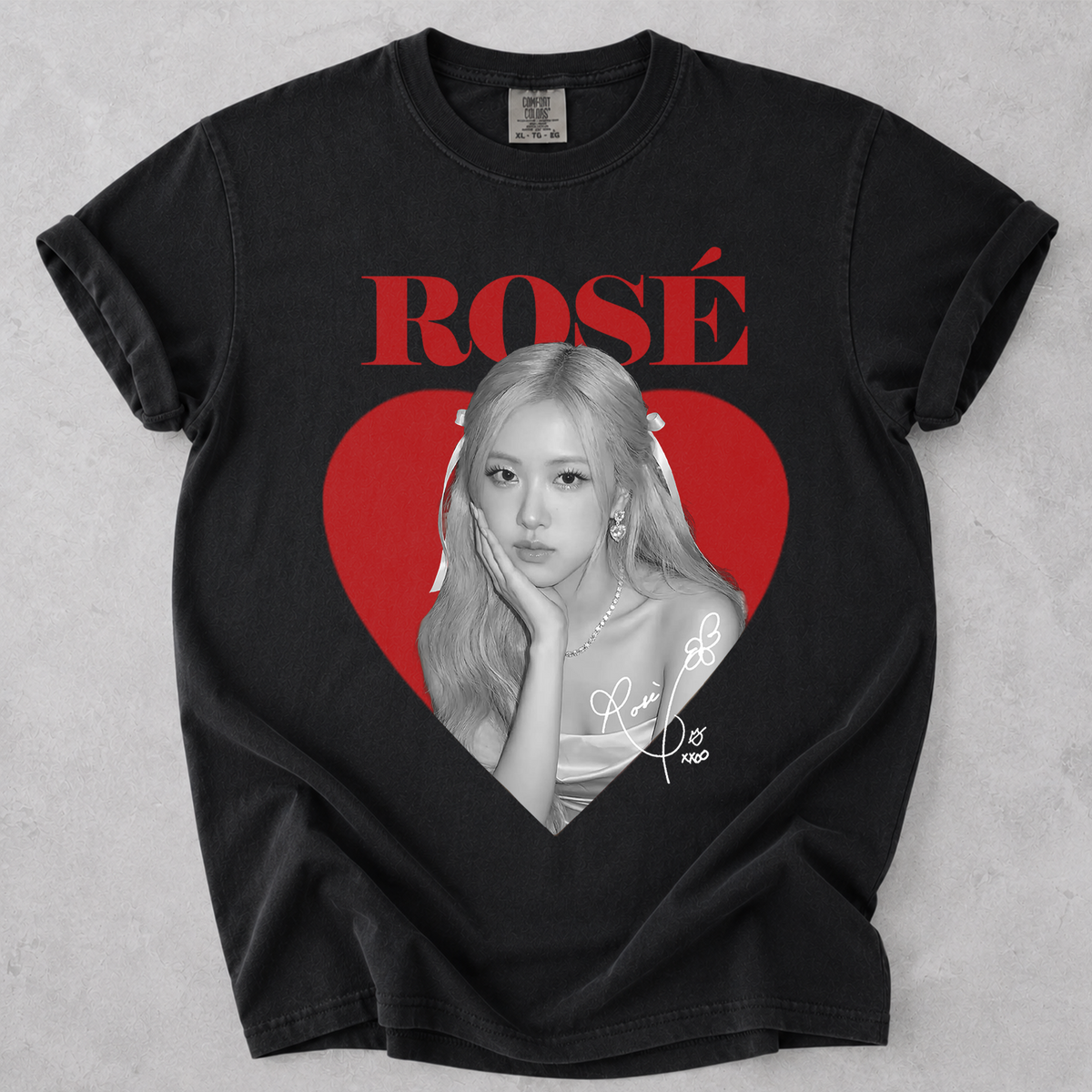 BLACKPINK Rose Heart Graphic Kpop Comfort Colors T Shirt Vintage Fan Shirt