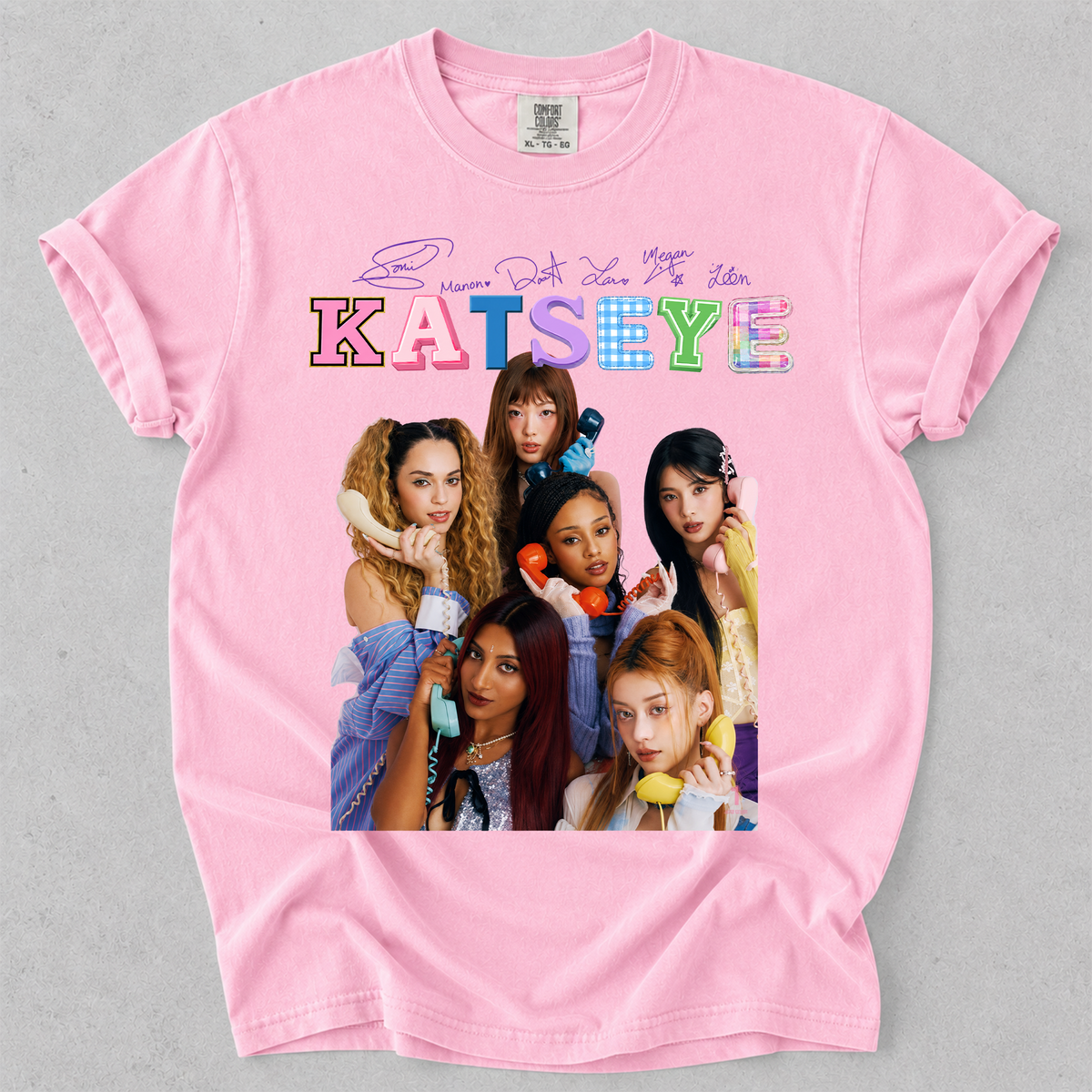 KATSEYE Girl Group Comfort Colors T Shirt Kpop Fan Tee