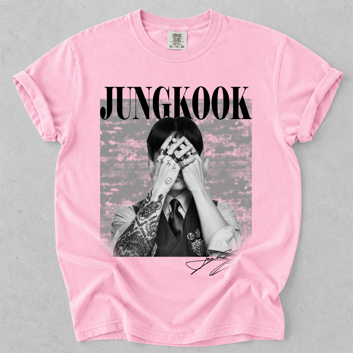 Comfort Color Vintage Jungkook Graphic Crewneck Tee