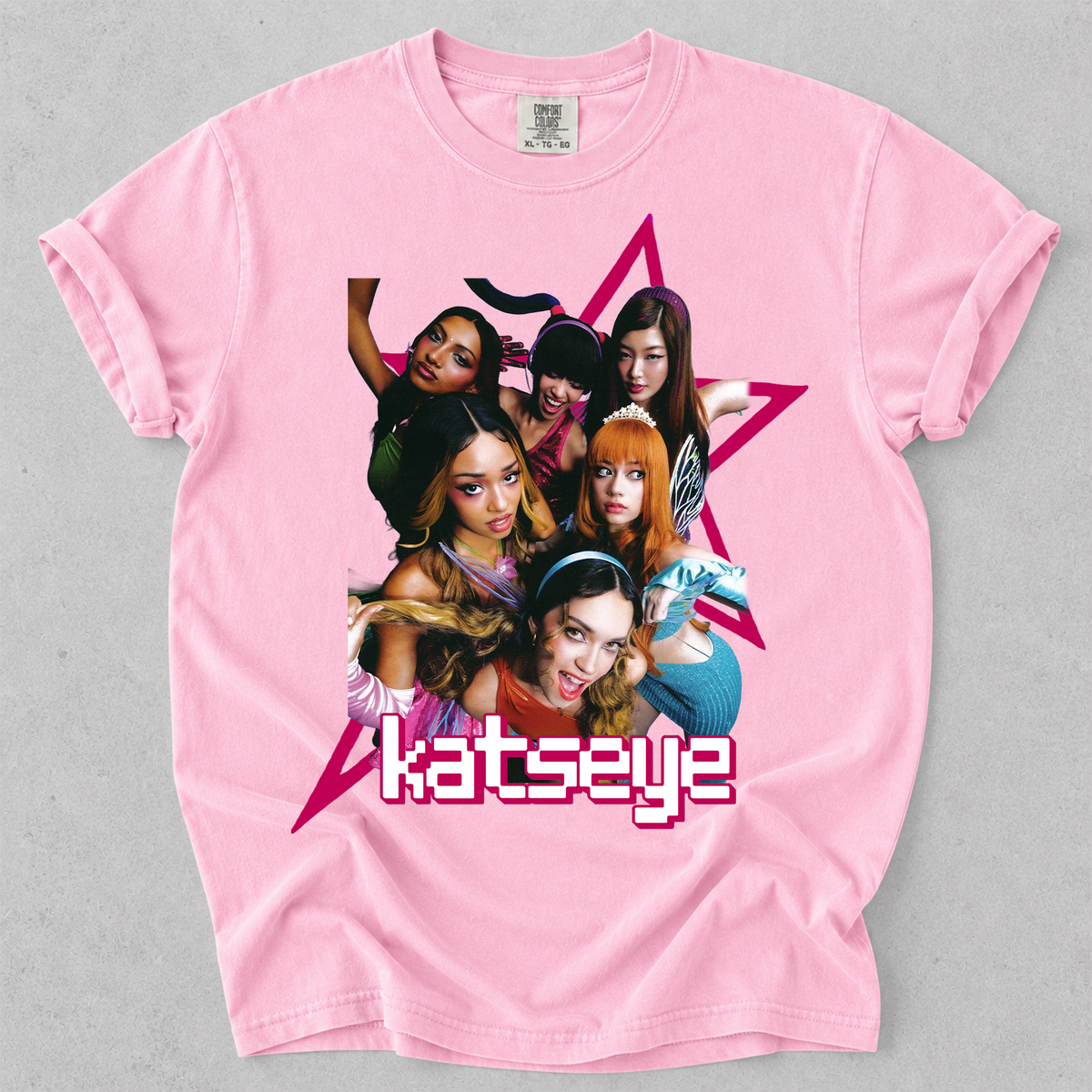 KATSEYE Star Graphic Comfort Colors Tee Kpop Fan Shirt