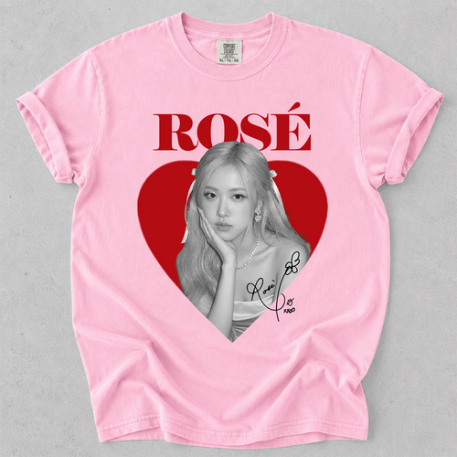 BLACKPINK Rose Heart Graphic Kpop Comfort Colors T Shirt Vintage Fan Shirt