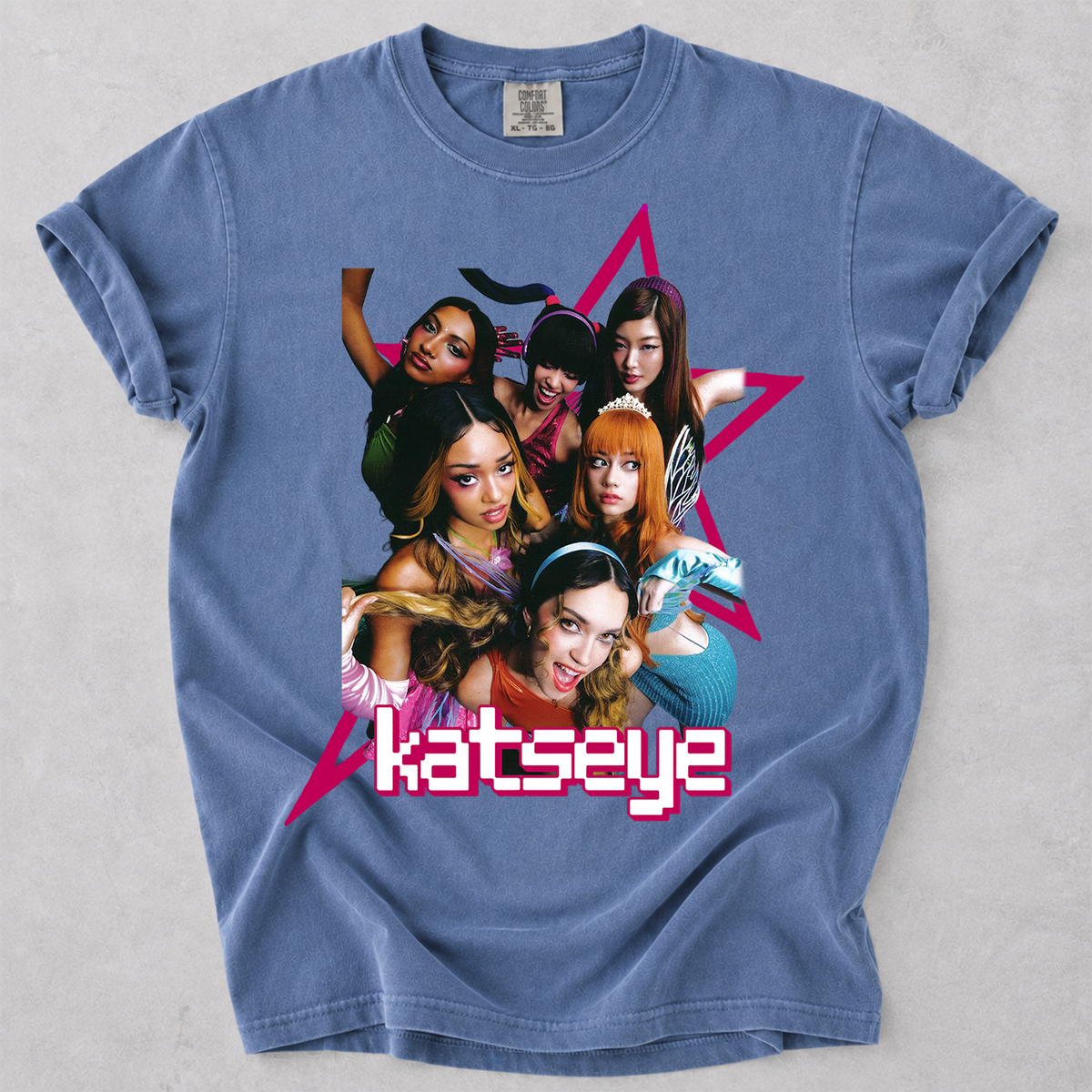 KATSEYE Star Graphic Comfort Colors Tee Kpop Fan Shirt