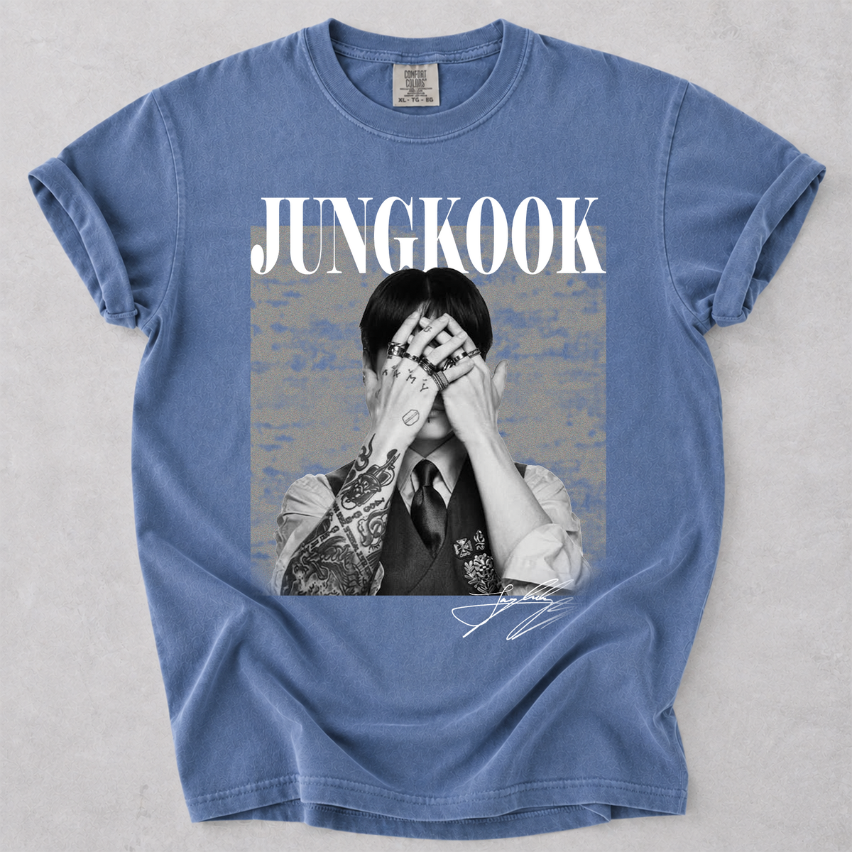 Comfort Color Vintage Jungkook Graphic Crewneck Tee