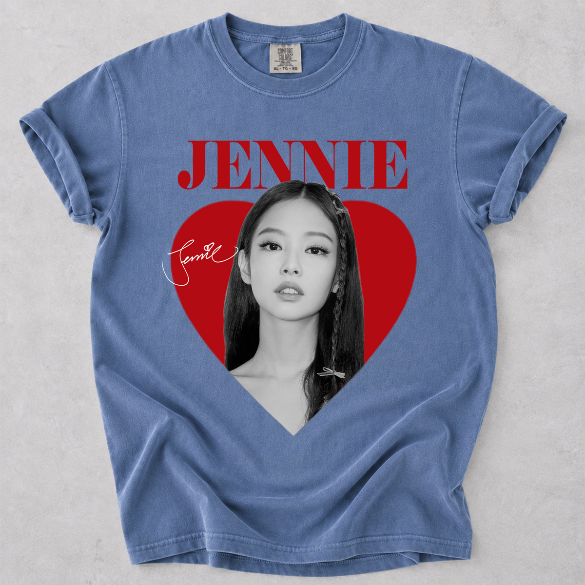 Jennie Heart Graphic Comfort Colors T Shirt Blackpink Kpop Fan Tee