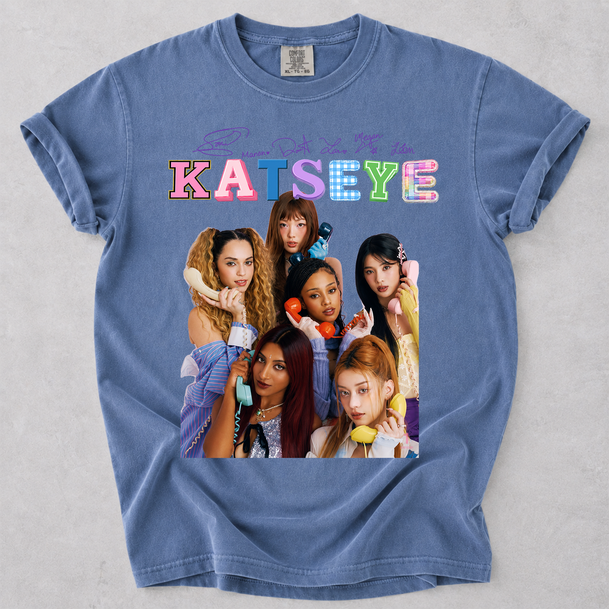 KATSEYE Girl Group Comfort Colors T Shirt Kpop Fan Tee