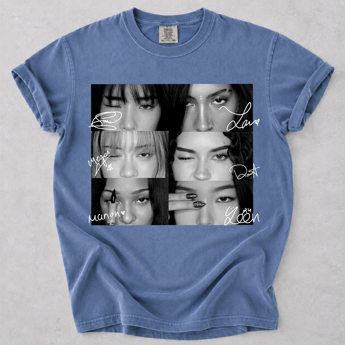 KATSEYE Vintage Eyes with Signature Collage Comfort Colors Shirt Fan Tee