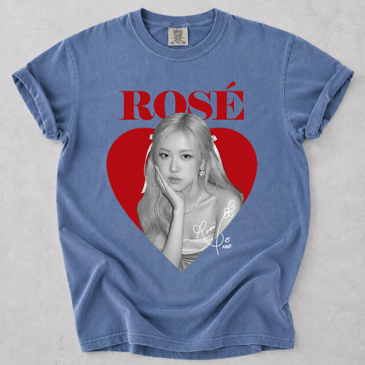 BLACKPINK Rose Heart Graphic Kpop Comfort Colors T Shirt Vintage Fan Shirt