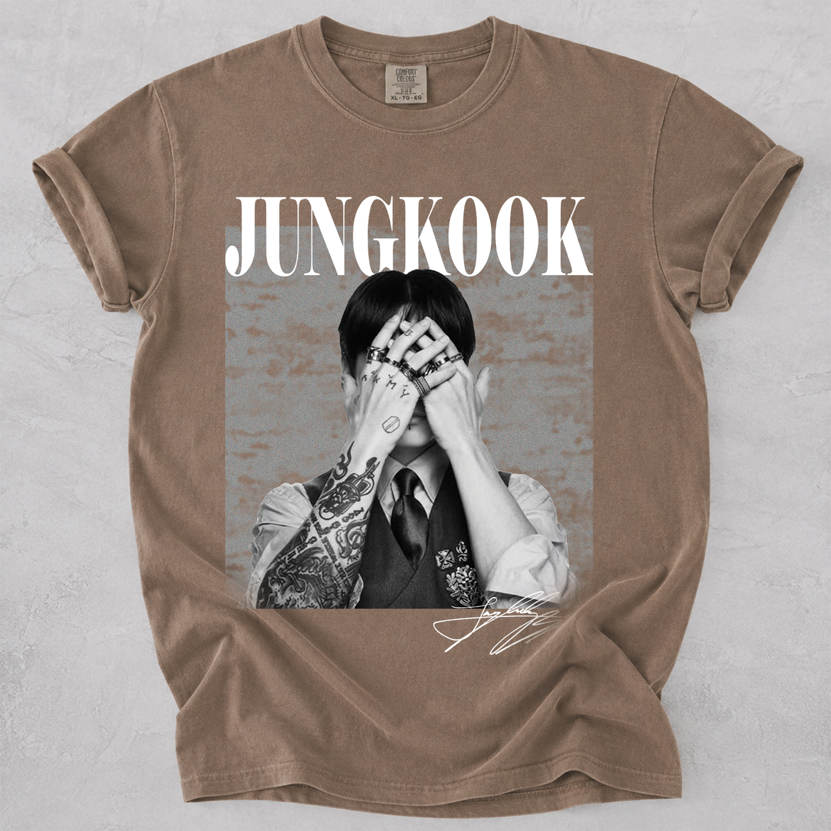 Comfort Color Vintage Jungkook Graphic Crewneck Tee
