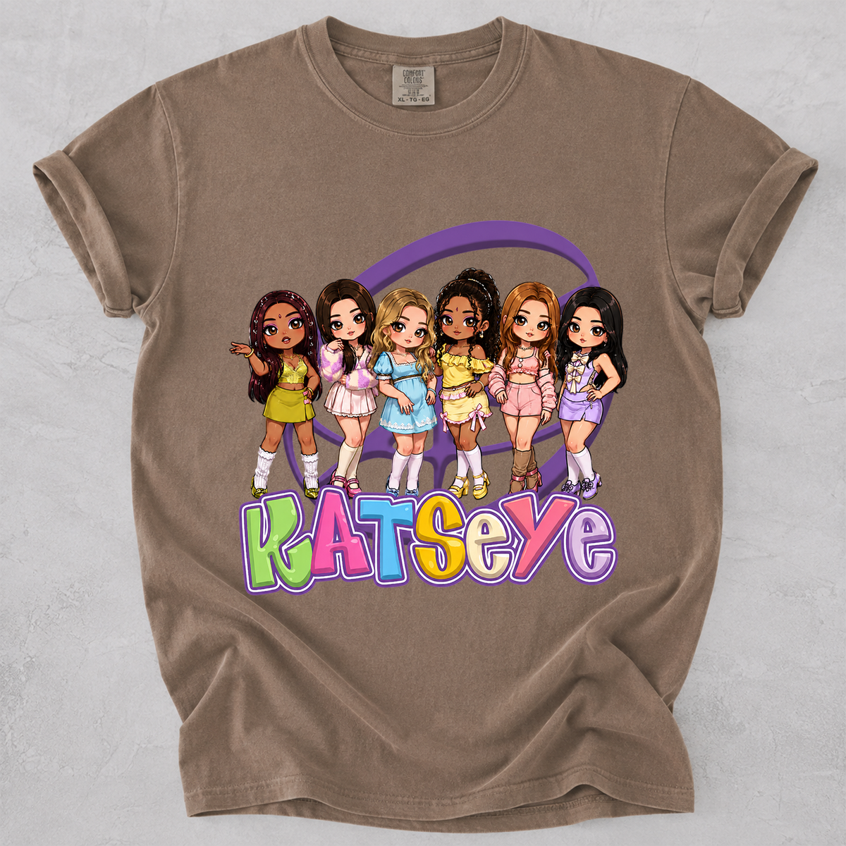 KATSEYE Chibi Graphic Comfort Colors Shirt Kpop Fan Tee