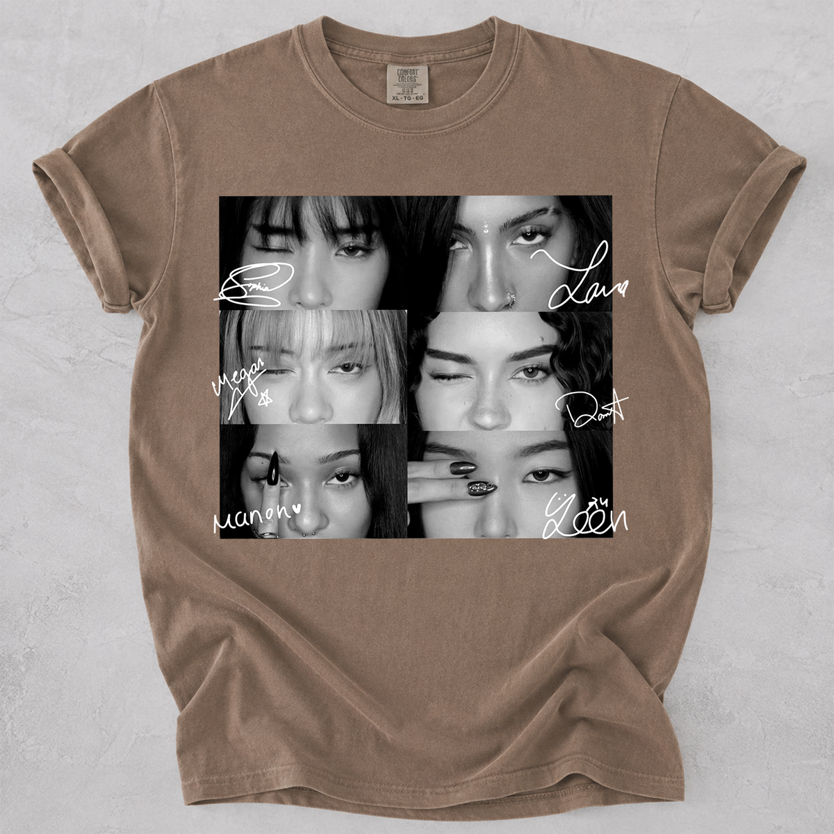 KATSEYE Vintage Eyes with Signature Collage Comfort Colors Shirt Fan Tee