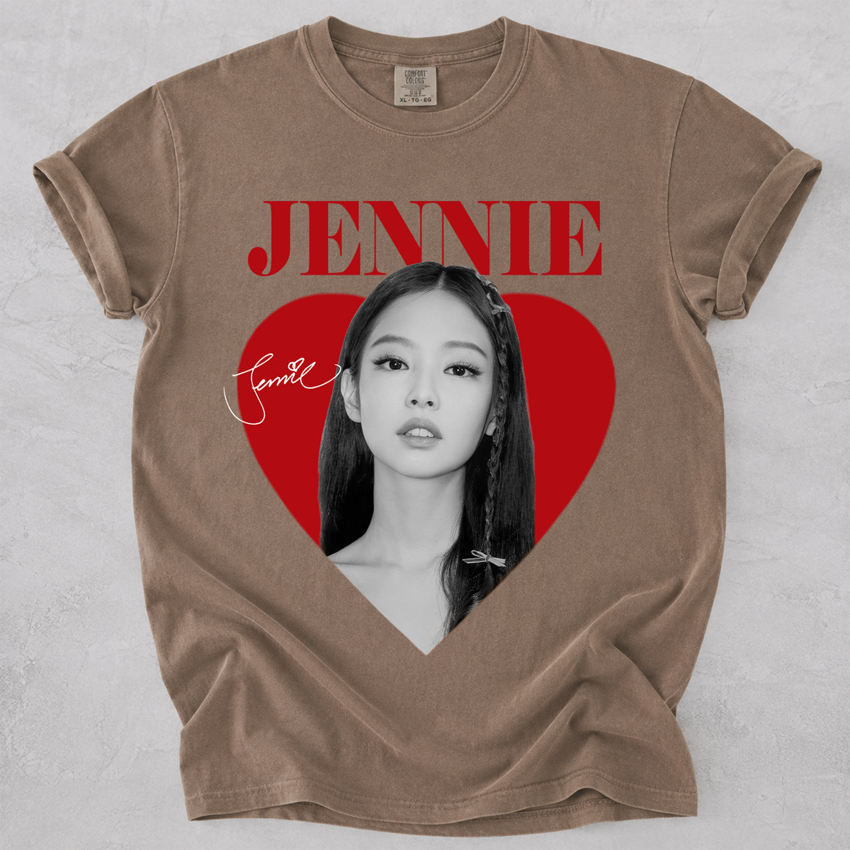 Jennie Heart Graphic Comfort Colors T Shirt Blackpink Kpop Fan Tee