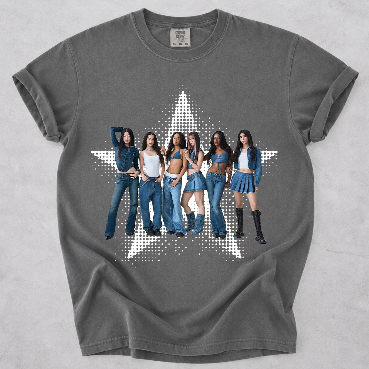 KATSEYE Group Star Comfort Colors Shirt Kpop Fan Tee