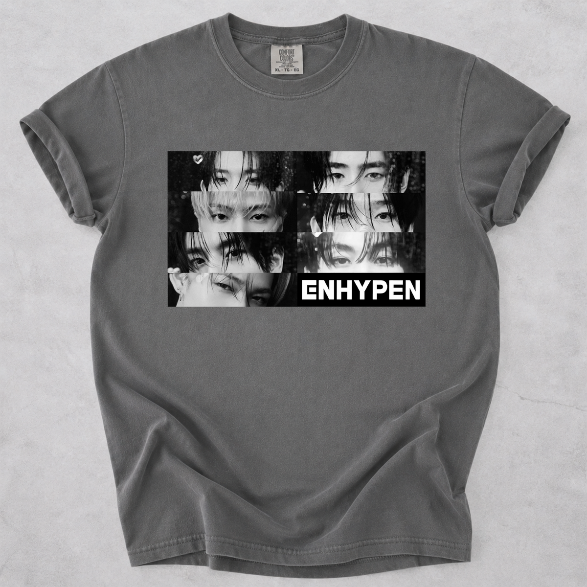 ENHYPEN Vintage Style Tee Group Portrait Kpop Shirt