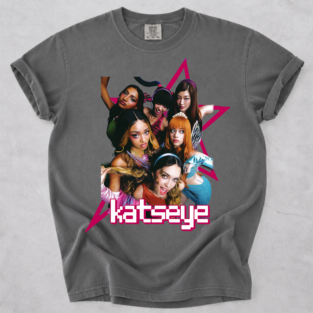 KATSEYE Star Graphic Comfort Colors Tee Kpop Fan Shirt