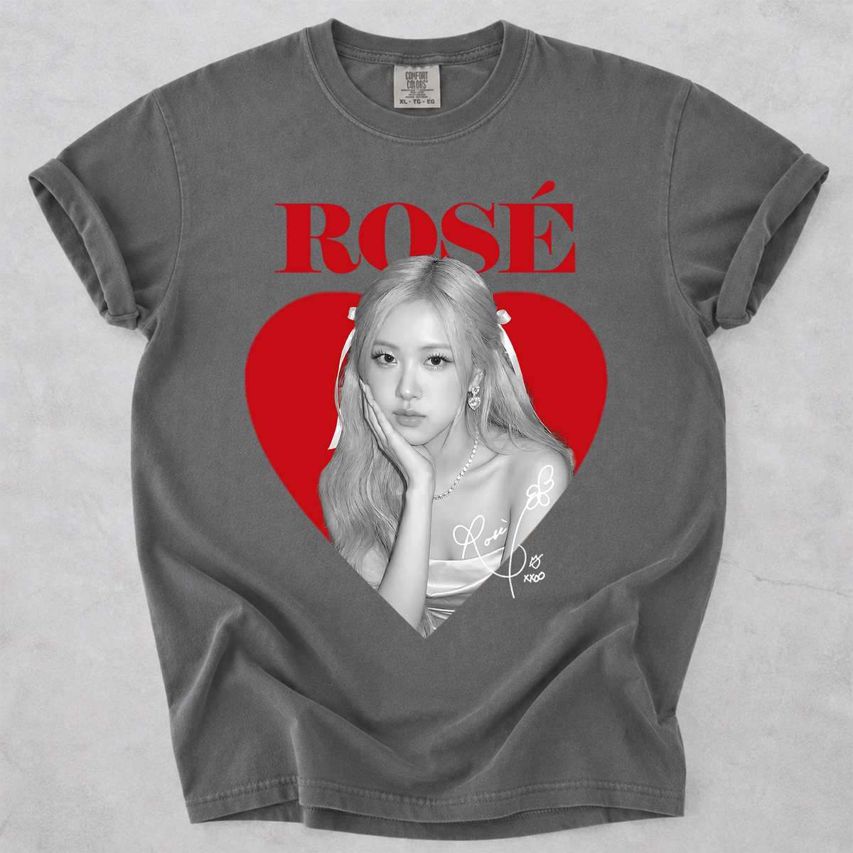 BLACKPINK Rose Heart Graphic Kpop Comfort Colors T Shirt Vintage Fan Shirt