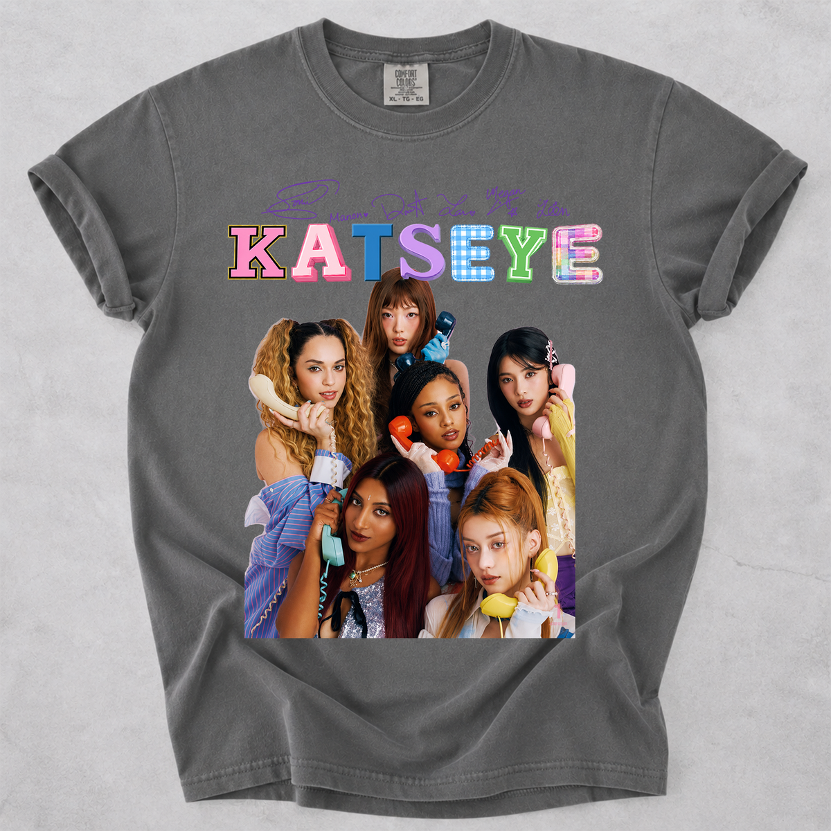 KATSEYE Girl Group Comfort Colors T Shirt Kpop Fan Tee