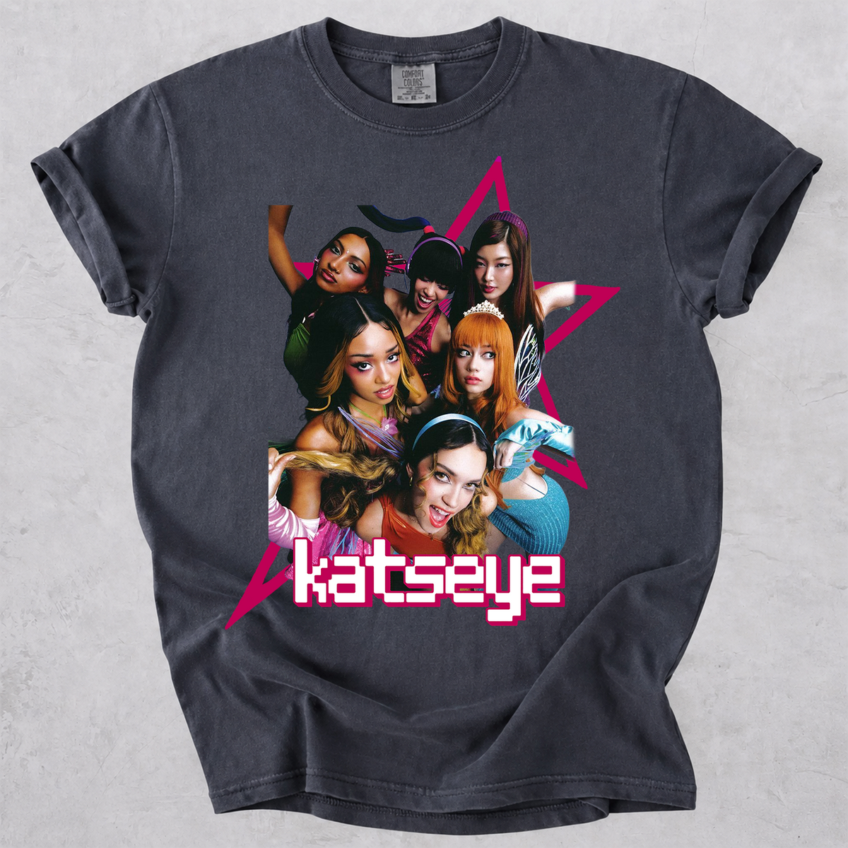 KATSEYE Star Graphic Comfort Colors Tee Kpop Fan Shirt