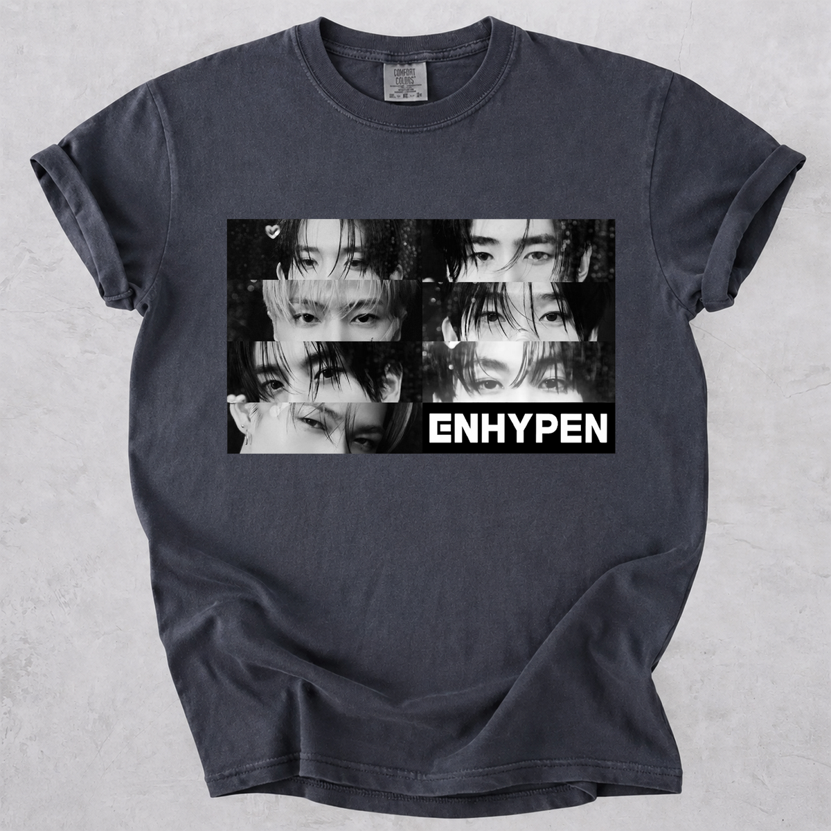 ENHYPEN Vintage Style Tee Group Portrait Kpop Shirt
