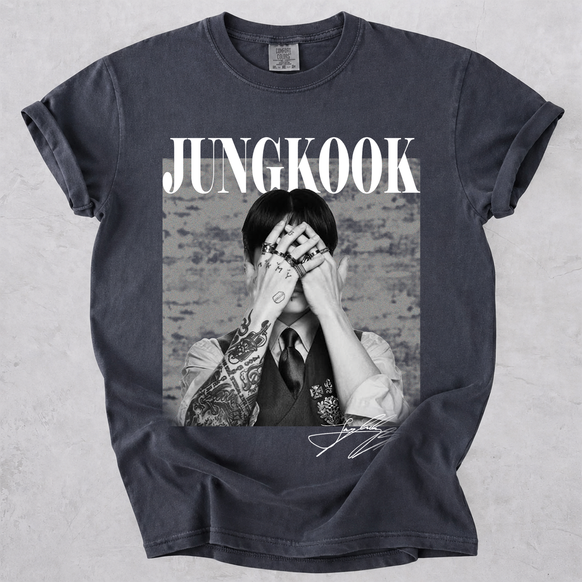 Comfort Color Vintage Jungkook Graphic Crewneck Tee