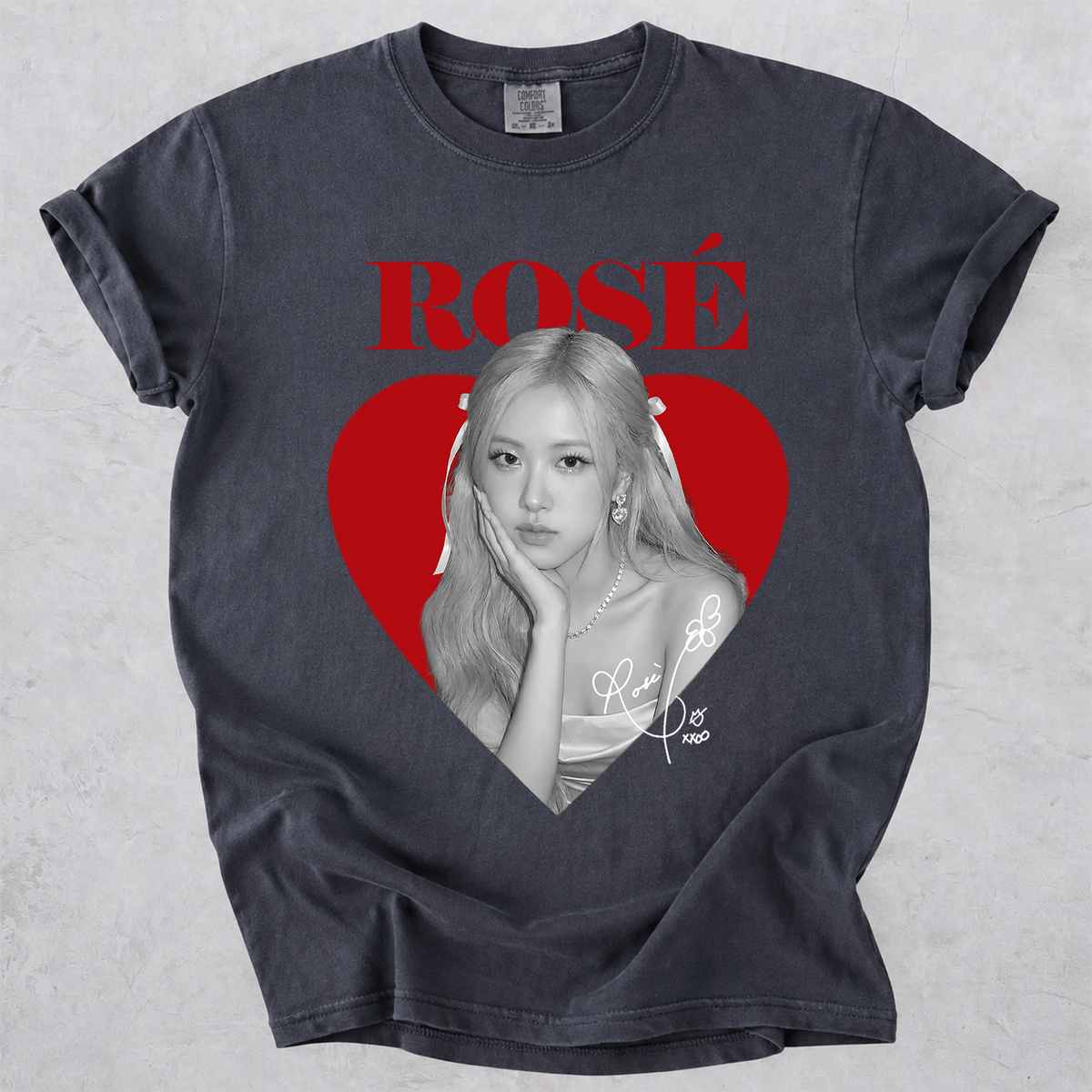 BLACKPINK Rose Heart Graphic Kpop Comfort Colors T Shirt Vintage Fan Shirt