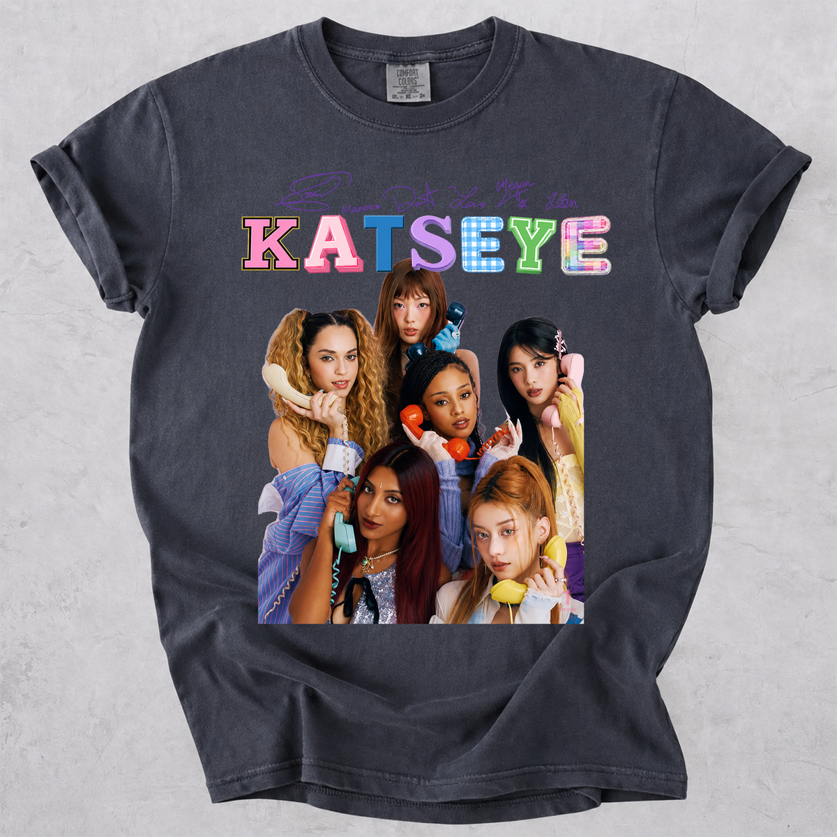 KATSEYE Girl Group Comfort Colors T Shirt Kpop Fan Tee