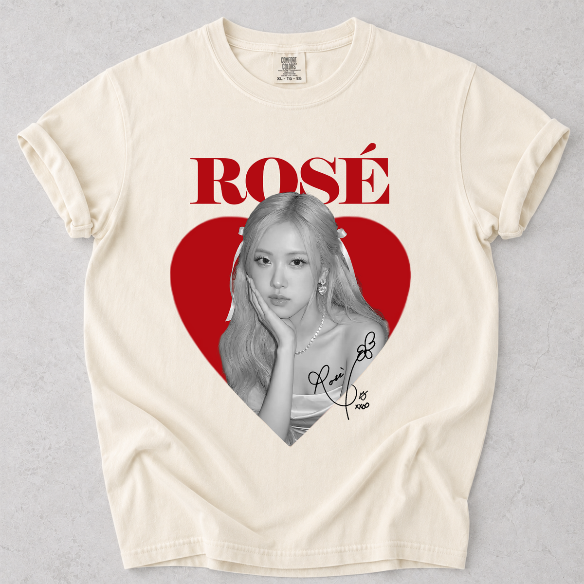 BLACKPINK Rose Heart Graphic Kpop Comfort Colors T Shirt Vintage Fan Shirt