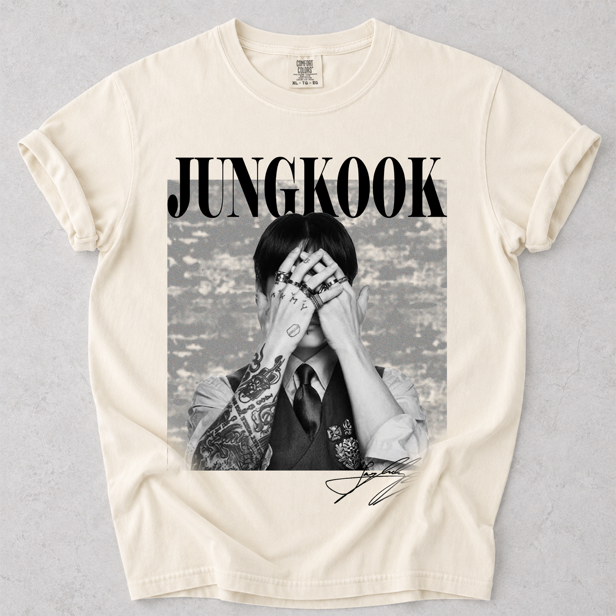 Comfort Color Vintage Jungkook Graphic Crewneck Tee