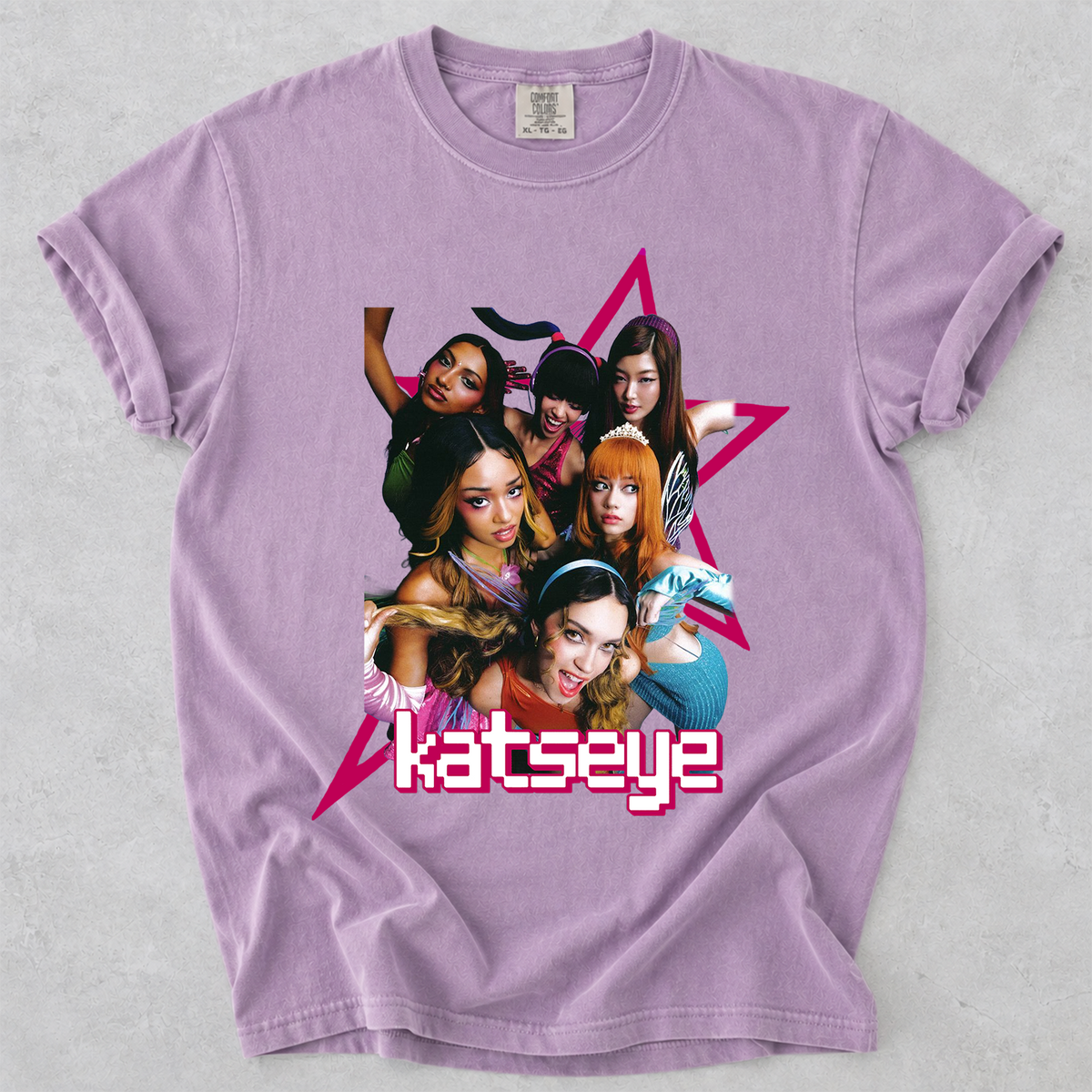 KATSEYE Star Graphic Comfort Colors Tee Kpop Fan Shirt
