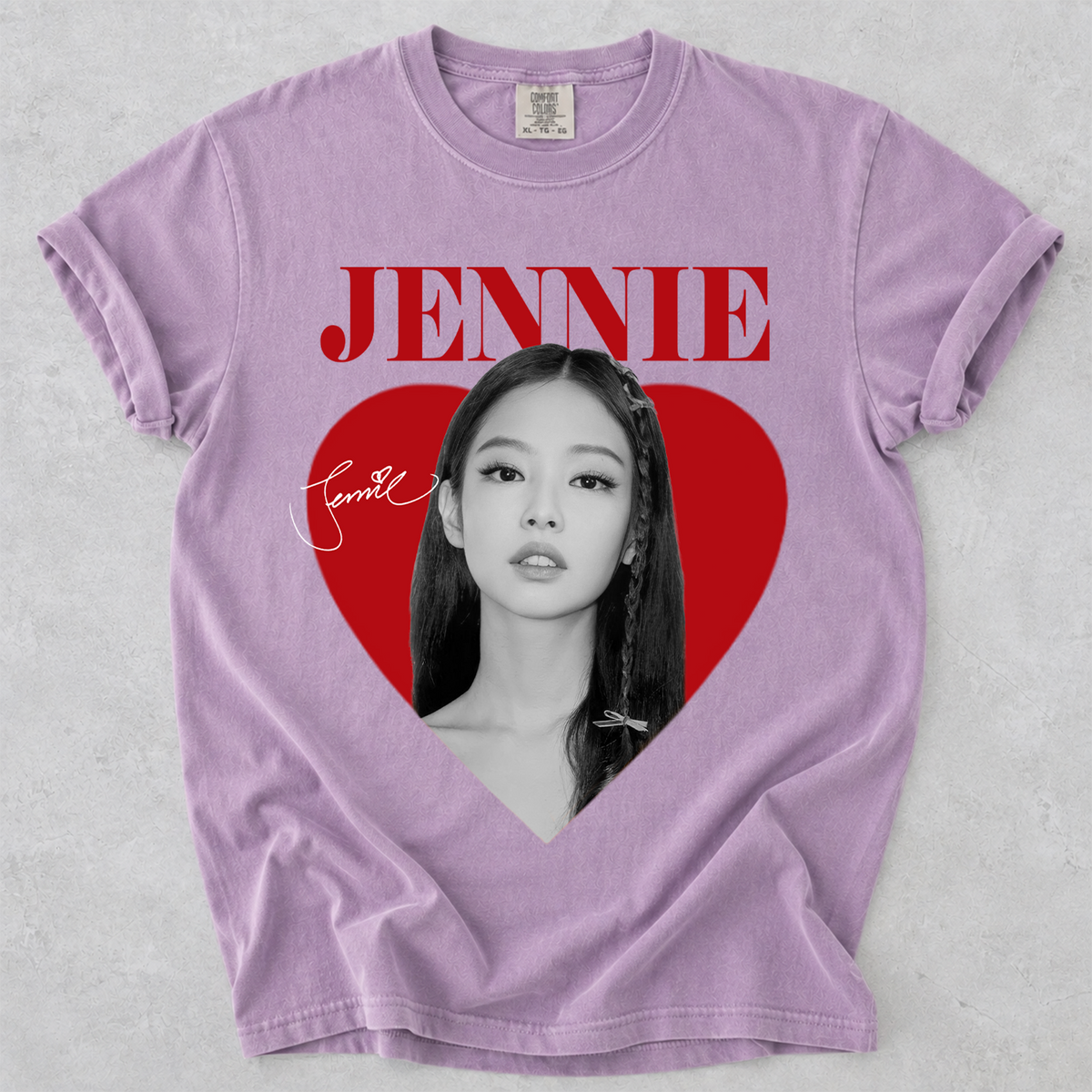 Jennie Heart Graphic Comfort Colors T Shirt Blackpink Kpop Fan Tee